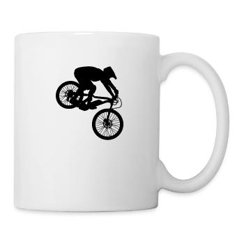 Downhill Mountainbike, Cross Mountainbiker BMX MTB - Tasse - Weiß - Rechts