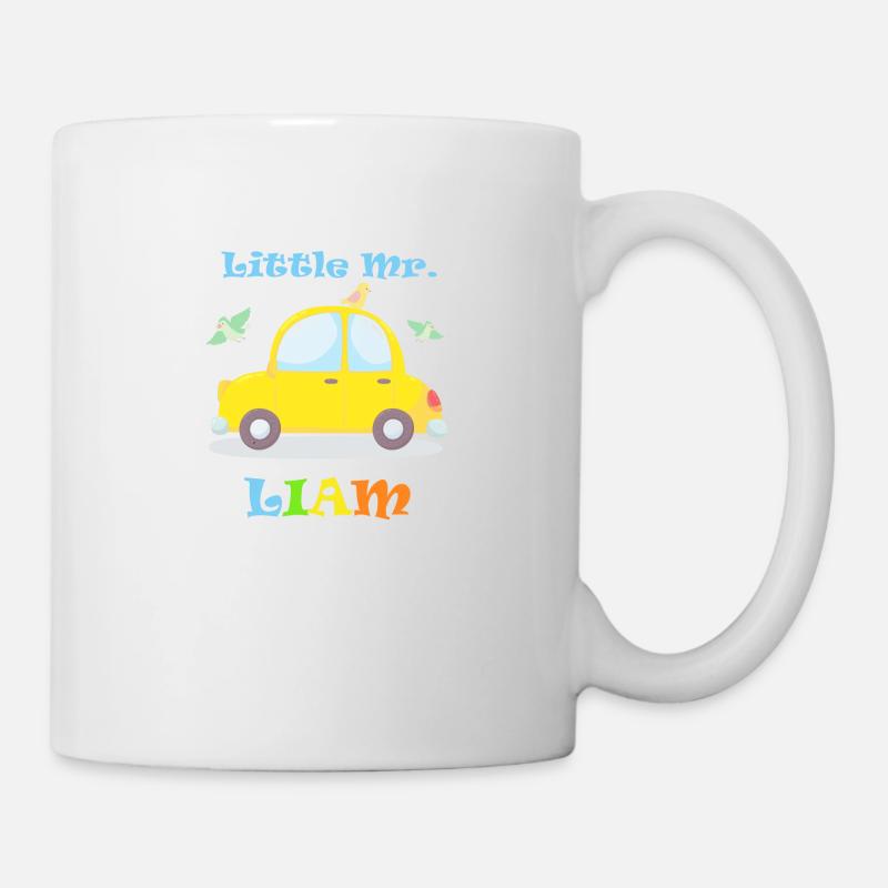LIAM Namens T-Shirt mit Auto Vorname Geschenkidee - Tasse - Weiß