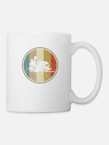 Rasenmähen Mähen Rasentraktor Rasenmäher - Tasse - Weiß