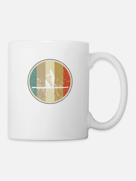 SUP mit Hund Stand Up Paddling Paddle - Tasse - Weiß