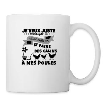 Mon Jardin et mes poules Cadeau - Mug blanc - blanc - Droite