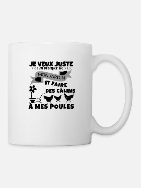 Mon Jardin et mes poules Cadeau - Mug blanc - blanc