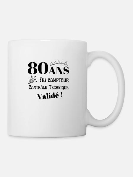 80 ans au compteur, cadeau anniversaire homme - Mug blanc - blanc