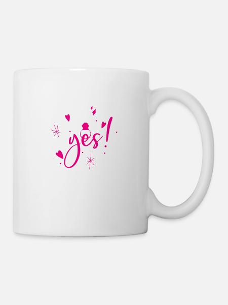 Yes! She said yes. - Mug - white