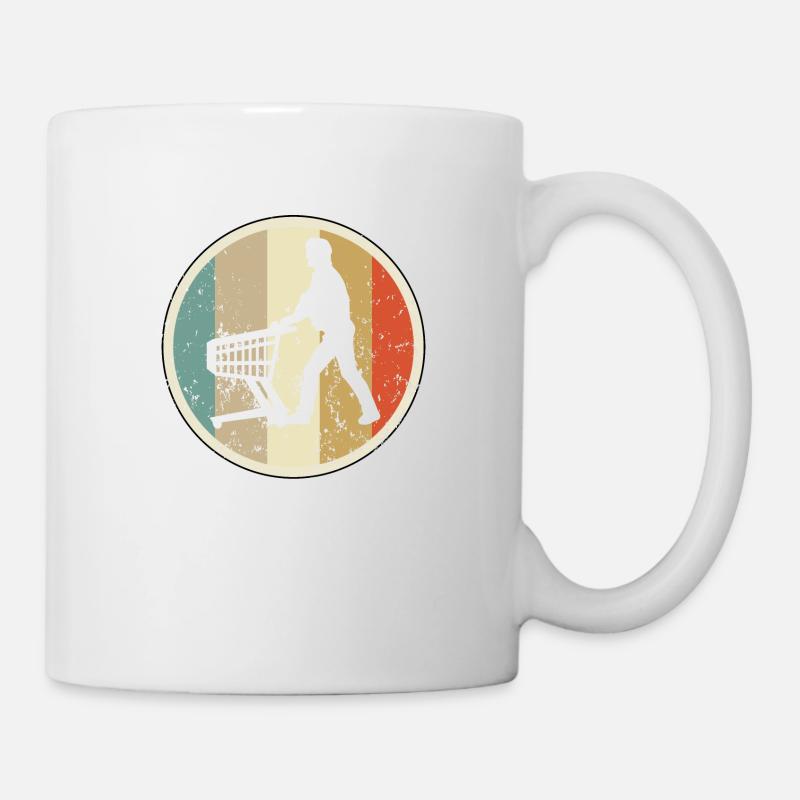 Mann mit Einkaufswagen Supermarkt - Tasse - Weiß