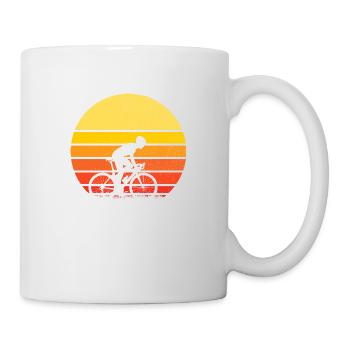 velo - Radfahrer auf Sonnenuntergang - Tasse - Weiß - Rechts