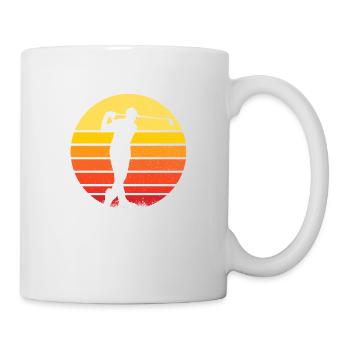 Golf und Golfer vor sportlichem Sonnenuntergang - Tasse - Weiß - Rechts