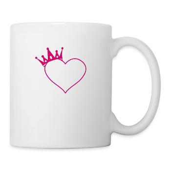 Herz mit Krone Pink - Tasse - Weiß - Rechts