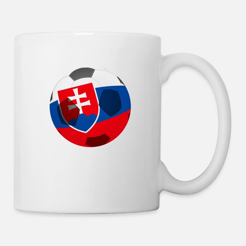 Modèle de drapeau de football Slovaquie - Mug blanc - blanc