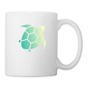 Tropical Day Turtle Outlined - Mug - white - Right