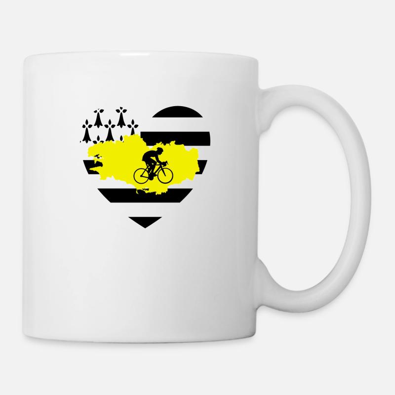 j'aime la bretagne et le vélo - Mug blanc - blanc