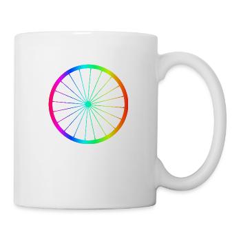 Vélo arc-en-ciel jante - Mug blanc - blanc - Droite