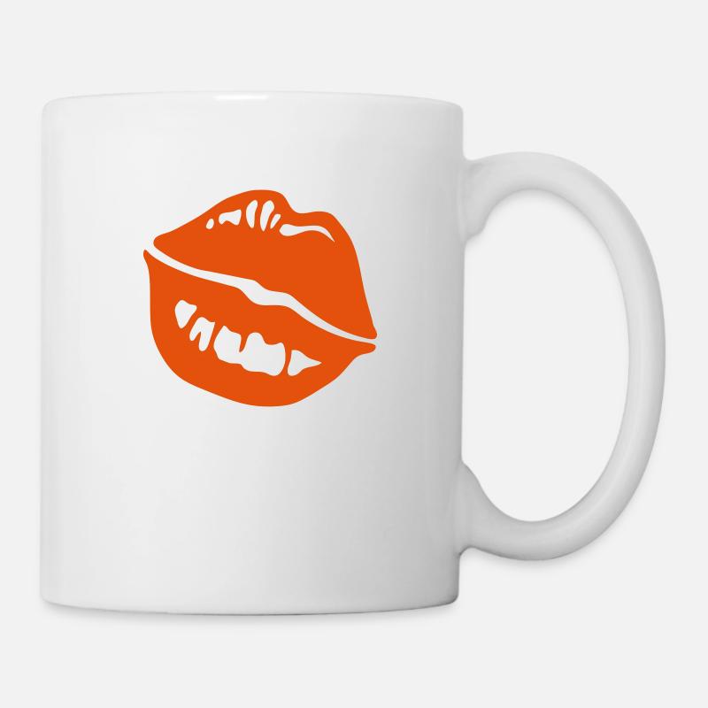 bouche levre bisous - Mug blanc - blanc