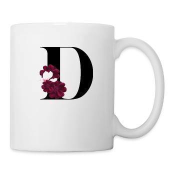 lettre D fleuris - Mug blanc - blanc - Droite