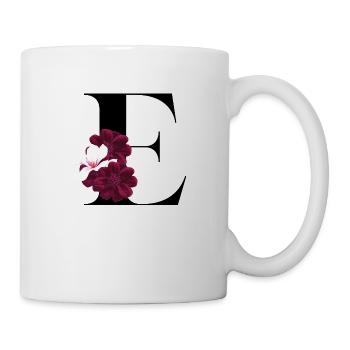 Buchstabe E blühende - Tasse - Weiß - Rechts
