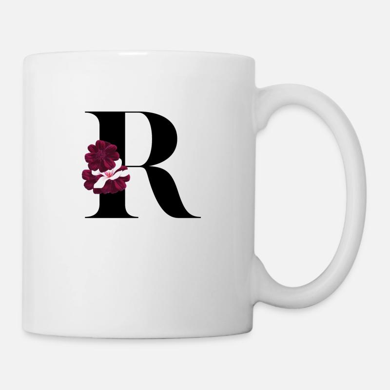 lettre R fleuris - Mug blanc - blanc