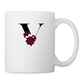 lettre V fleuris - Mug blanc - blanc - Droite