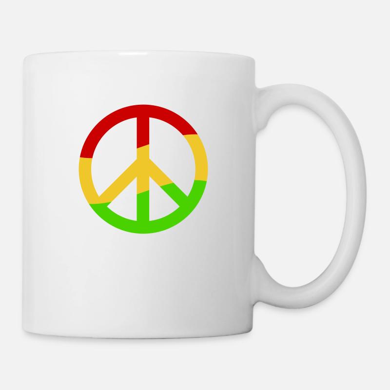 Peacezeichen Rastafari Reggae Musik Frieden 68er - Tasse - Weiß