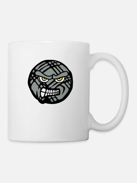petanque face cartoon feroce - Mug blanc - blanc