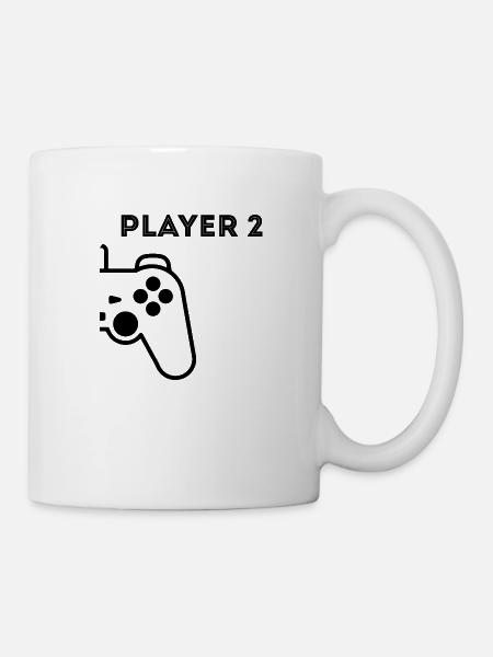 Player 2 Jeu Jeu de jeu Gamer Nerd cadeau - Mug blanc - blanc
