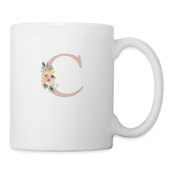 Personalisierbar Monogramm Pastell Floral C - Tasse - Weiß - Rechts