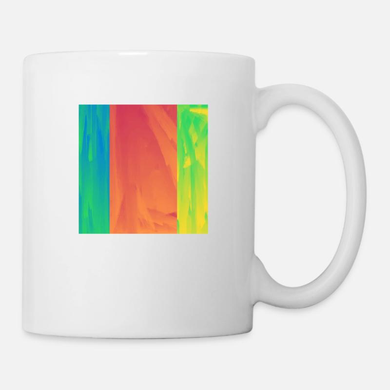 Abstraktes Buntes Quadrat - Tasse - Weiß