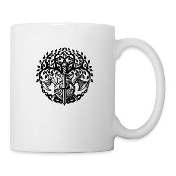 Celtic Irland Wikinger Keltisch Knoten Muster Baum - Tasse - Weiß - Rechts
