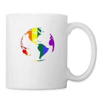 Lgbt carte du monde arc-en-ciel, Terre - Mug blanc - blanc - Droite