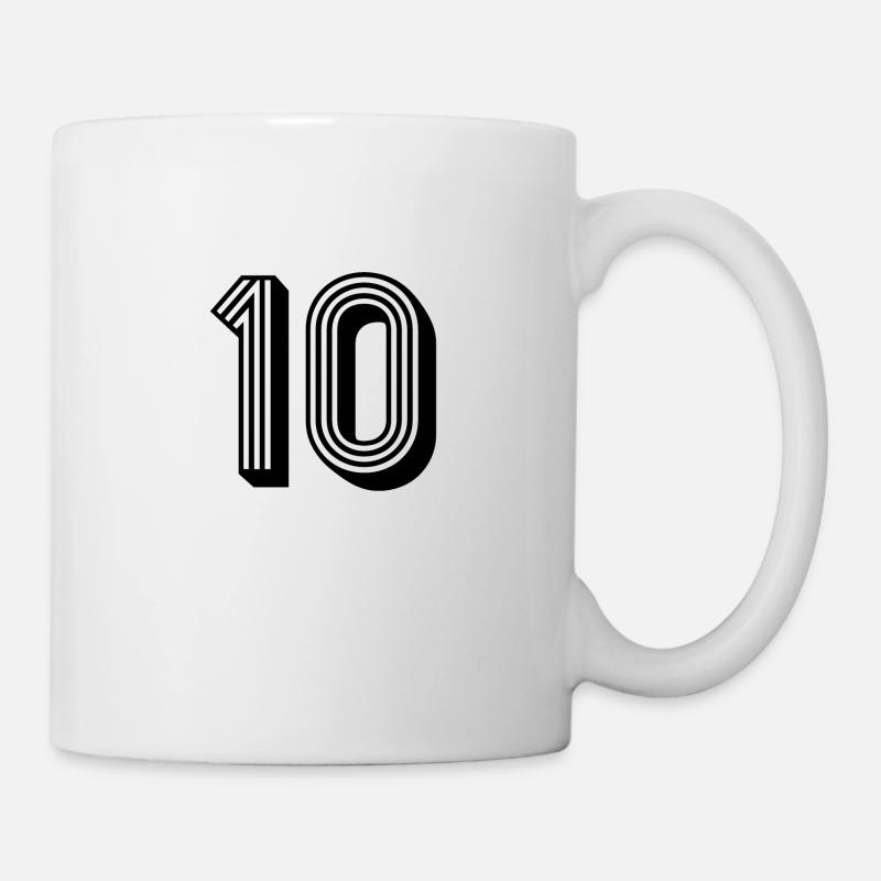 10 ans maillot 10 t-shirt numéro 10 - Mug blanc - blanc