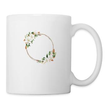 Floral Magnolien personalisierbar - Tasse - Weiß - Rechts