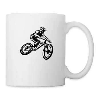Mountainbike Biker Fahrrad Downhill - Tasse - Weiß - Rechts