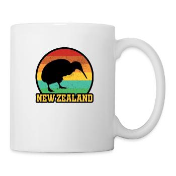 Neuseeland Kiwi - Retro Sonnenuntergang - Tasse - Weiß - Rechts