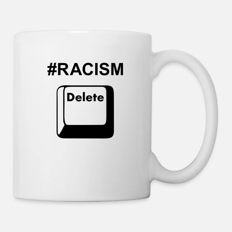 Bouton Supprimer antiracisme - Mug blanc - blanc