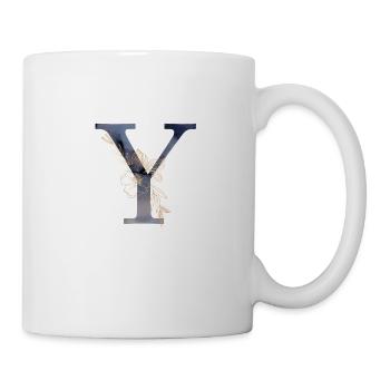 Personalisierbar Monogramm Watercolour Floral Y - Tasse - Weiß - Rechts
