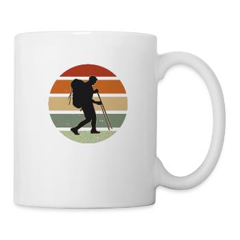 Trail Wanderer Retro Motiv Trekking Wandertour - Tasse - Weiß - Rechts