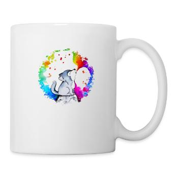Little wolf howling at the moon - Mug - white - Right