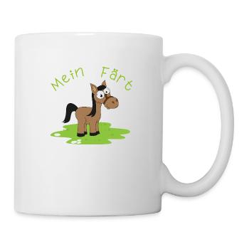 Mein Färt Pferd witziges Lustiges mit Pferden - Tasse - Weiß - Rechts