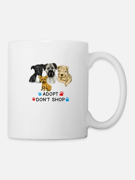 Adopt dont Shop Many dogs - Tasse - Weiß