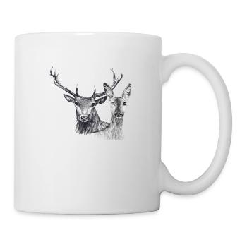 Deer and doe - Mug - white - Right
