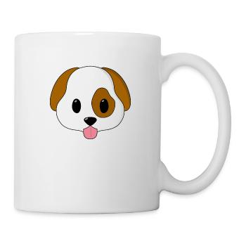Visage emoji de chien - Mug blanc - blanc - Droite