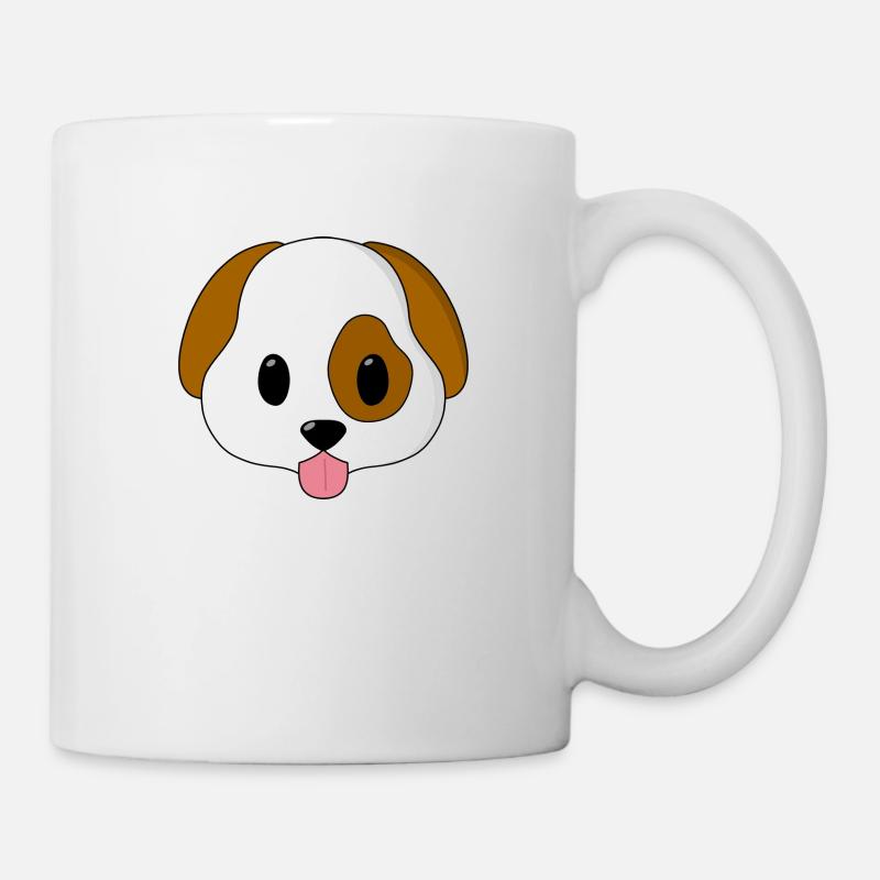 Gesicht Hunde-Emoji - Tasse - Weiß