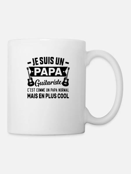 Je Suis Un Papa Guitariste Cadeau Guitare - Mug blanc - blanc