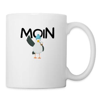 Moin Nordsee Ostsee Anker Lustiger Spruch Urlaub - Tasse - Weiß - Rechts