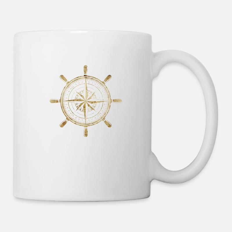 Boussole en or - Mug blanc - blanc