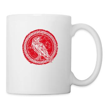 Viking Odin Rabe Hugin Munin Mythologie nordique - Mug blanc - blanc - Droite