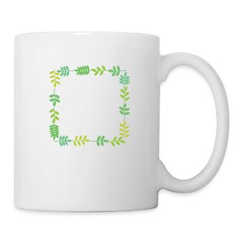 Rahmen mit Blättern - Tasse - Weiß - Rechts