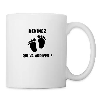 Devinez qui va arriver? - Mug blanc - blanc - Droite