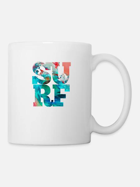 Surf Wellen Surfer Beach Surf - Mug blanc - blanc