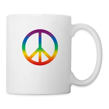 Peace Peace symbol for freedom and love - Mug - white - Right