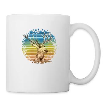Hirsch - Tasse - Weiß - Rechts